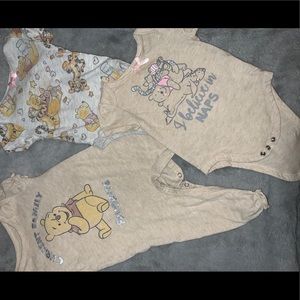 3 baby Winnie the Pooh outfits